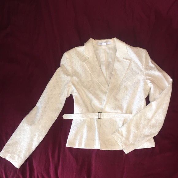 Express Jackets & Blazers - 🆕EXPRESS SZ 4 blazer white eyelet w/attached belt